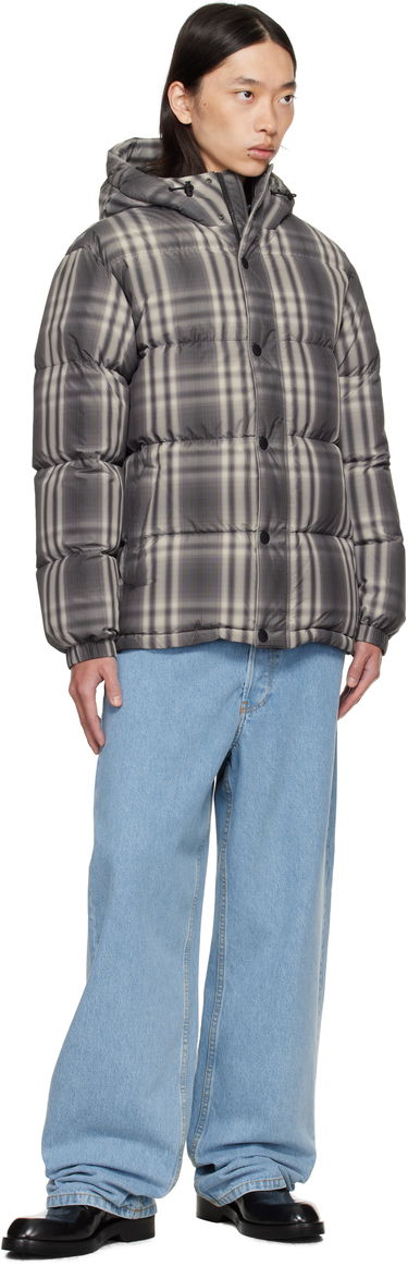 Puffer jakke Burberry Burberry Ombré Check Hooded Down Jacket Grå | 8113811, 3