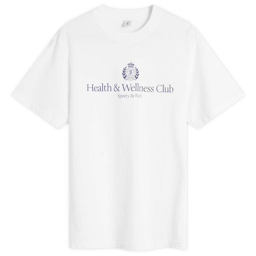 T-shirt Sporty & Rich Sporty & Rich H&W Crest T-Shirt, Size Large Hvid | TO043620241WH01