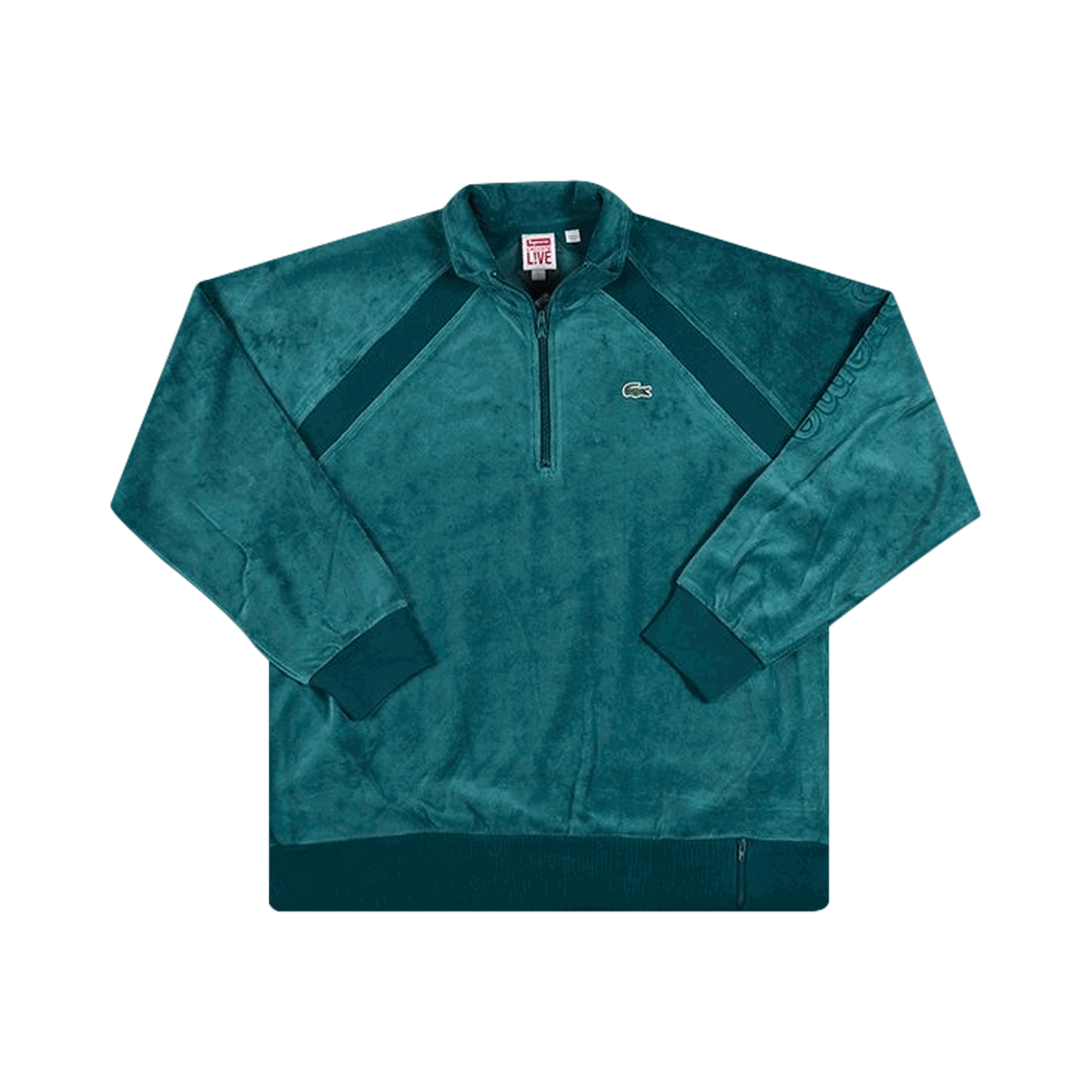 Sweatshirt Supreme Lacoste x Velour Half Zip Track Top Grøn | SS18SW1 TEAL, 0