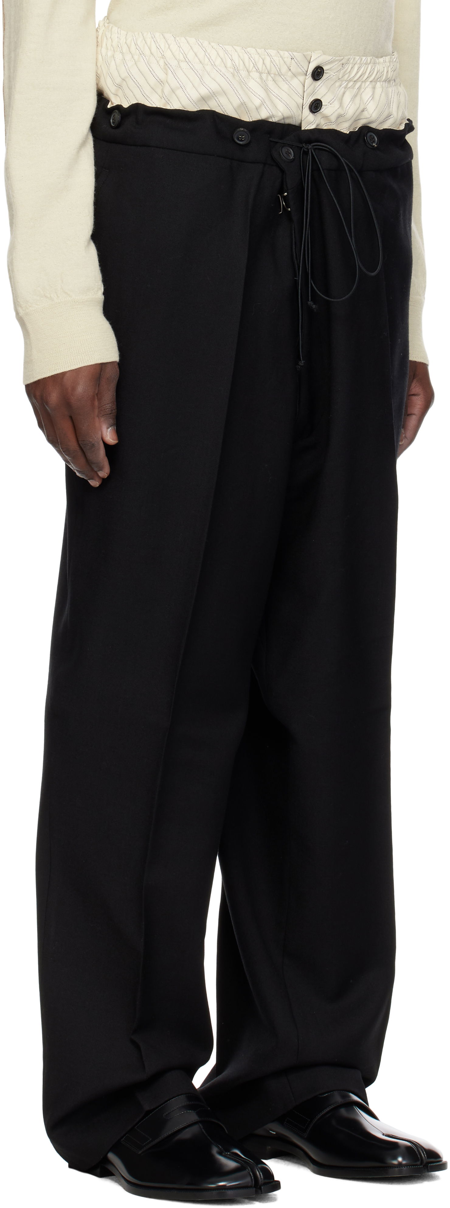 Bukser Maison Margiela Maison Margiela Layered Trousers Sort | S50KA0658 M35415, 1