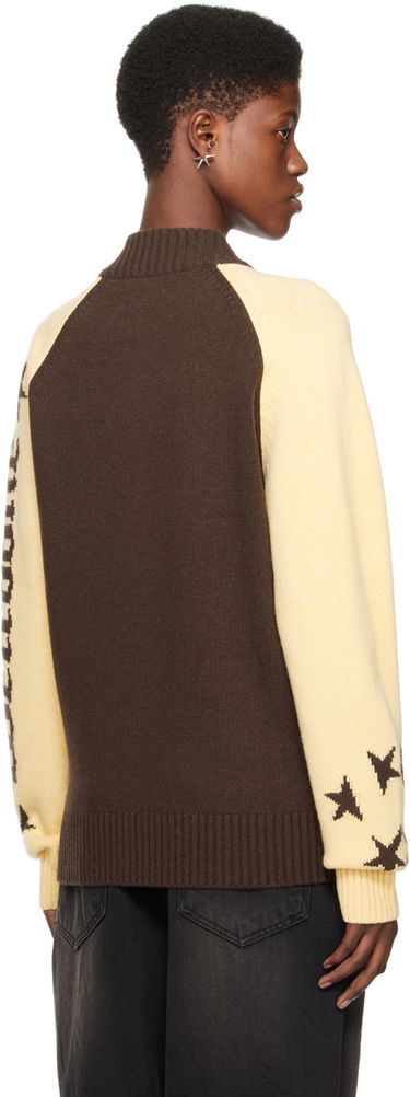 Sweater We11done We11done Zip-Up Star-Intarsia Cardigan Brun | WD-KJ0-24-620-U-BR, 2