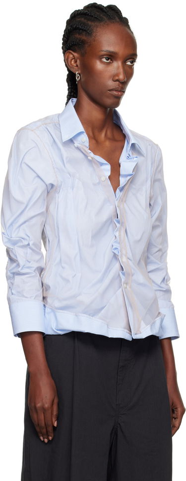 Skjorte Maison Margiela Maison Margiela Organic Cotton Button-Down Shirt Blå | S29DL0218 MTN125, 1