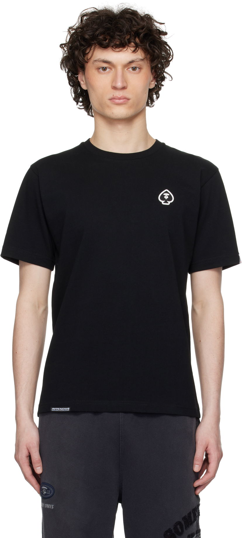T-shirt AAPE by A Bathing Ape AAPE by A Bathing Ape Spades 'AAPE Now' T-Shirt Sort | AAPTEM1599XXNBKX
