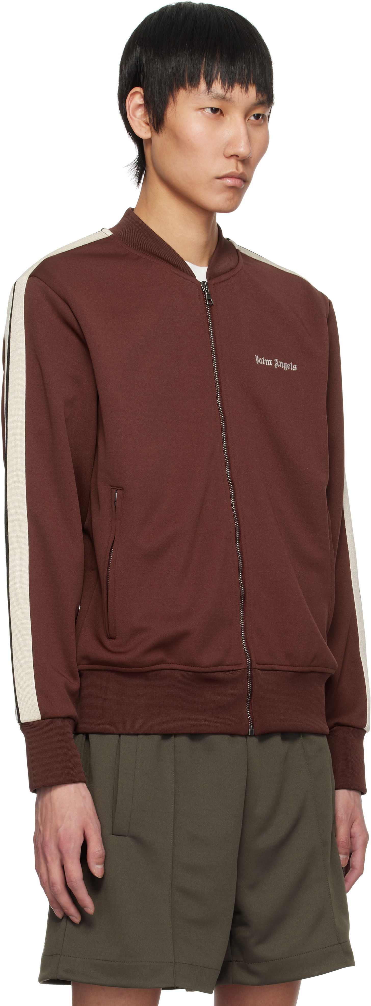 Bomberjakke Palm Angels Palm Angels Classic Logo Track Jacket Brun | PMBD061S25FAB0012803, 1