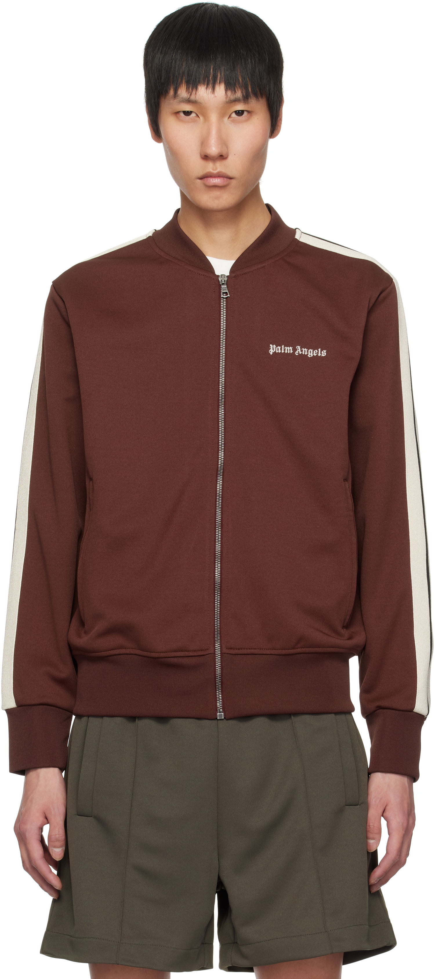 Bomberjakke Palm Angels Palm Angels Classic Logo Track Jacket Brun | PMBD061S25FAB0012803, 0