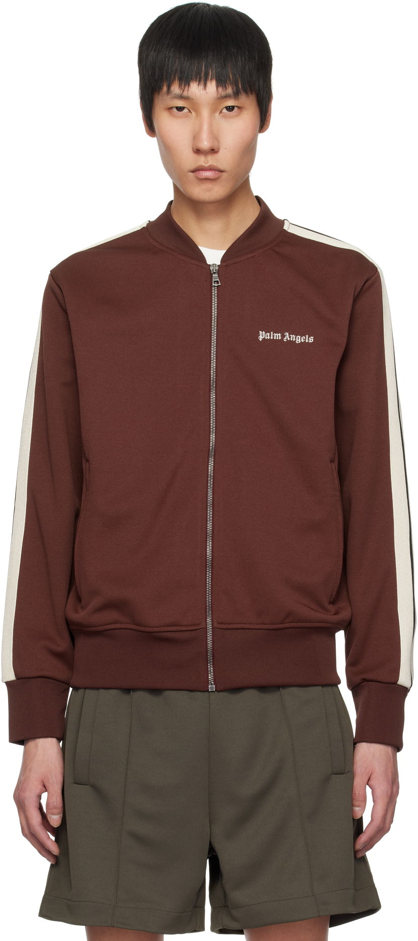 Bomberjakke Palm Angels Palm Angels Classic Logo Track Jacket Brun | PMBD061S25FAB0012803