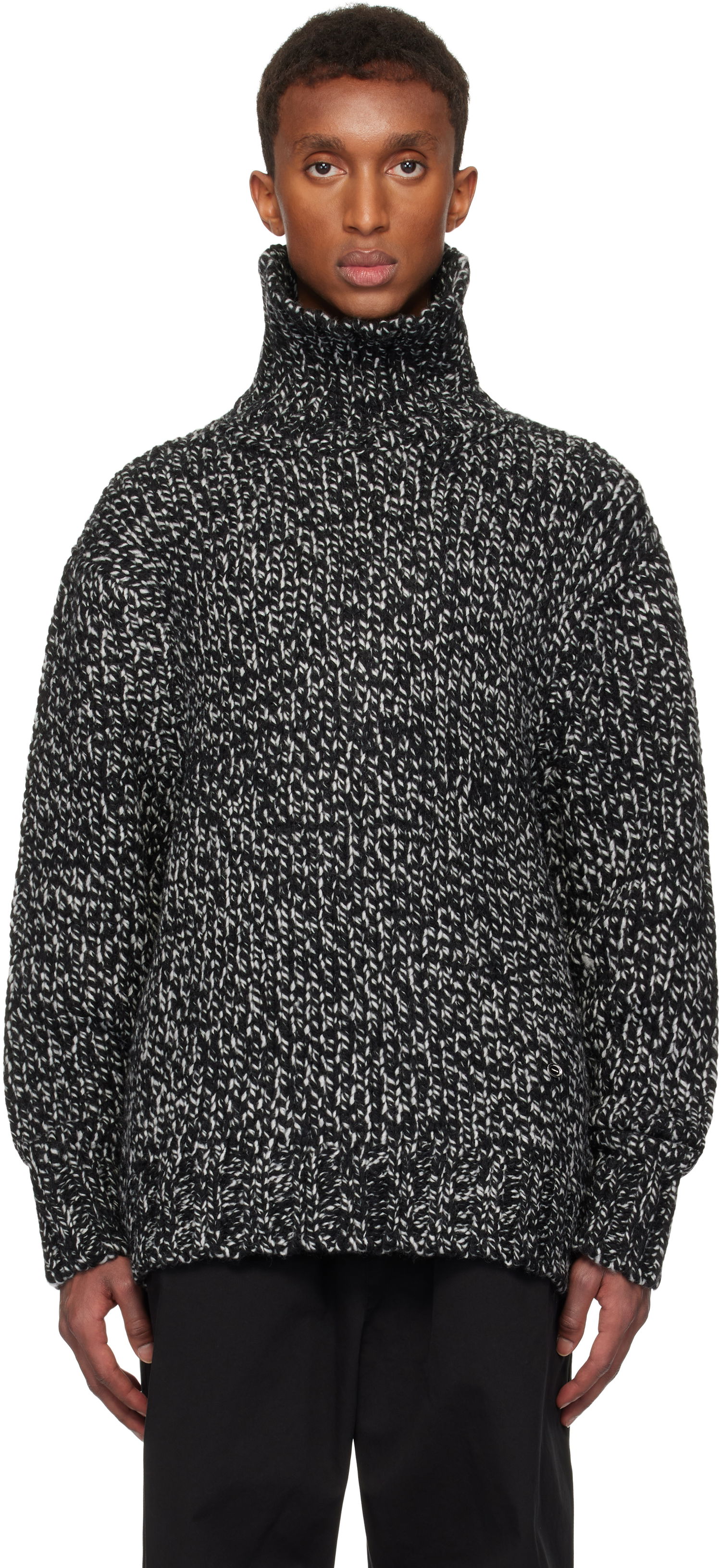 Sweater We11done We11done Chunky Knit Turtleneck Sweater Sort | WD-KT3-24-651-U-B2, 0