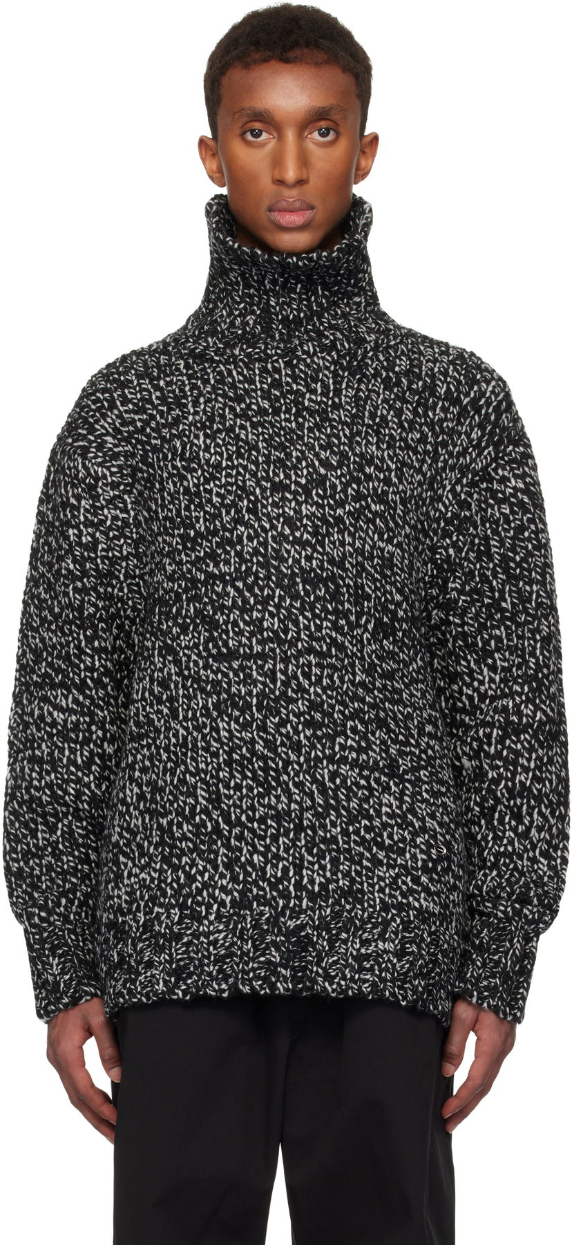 Sweater We11done We11done Chunky Knit Turtleneck Sweater Sort | WD-KT3-24-651-U-B2