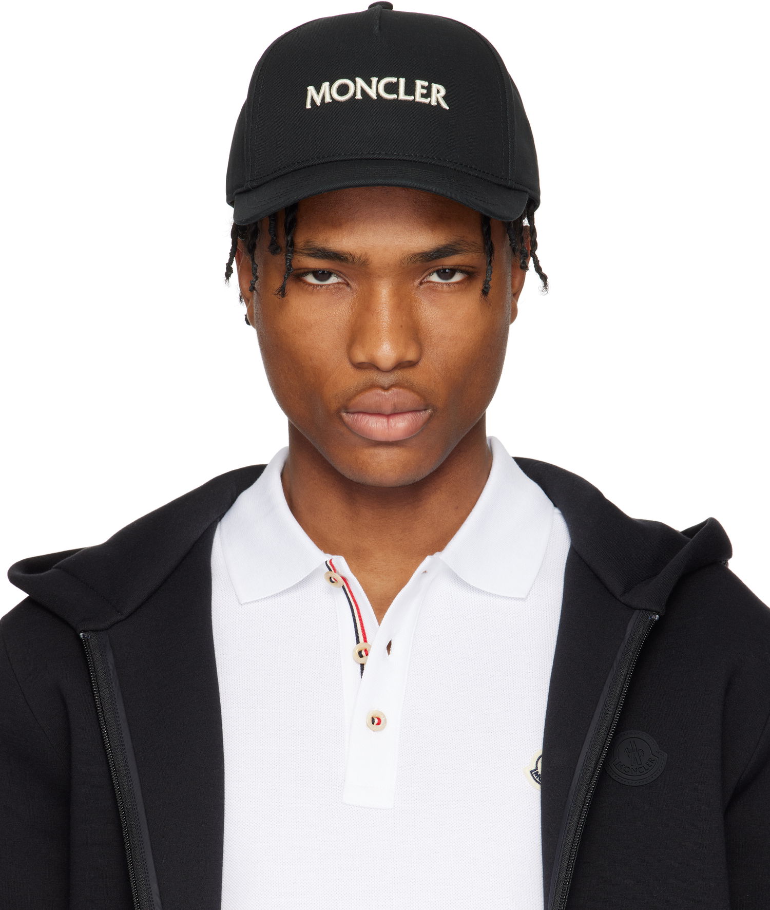 Kasket Moncler Moncler Embroidered Logo Gabardine Baseball Cap Sort | K10913B0005404863, 0