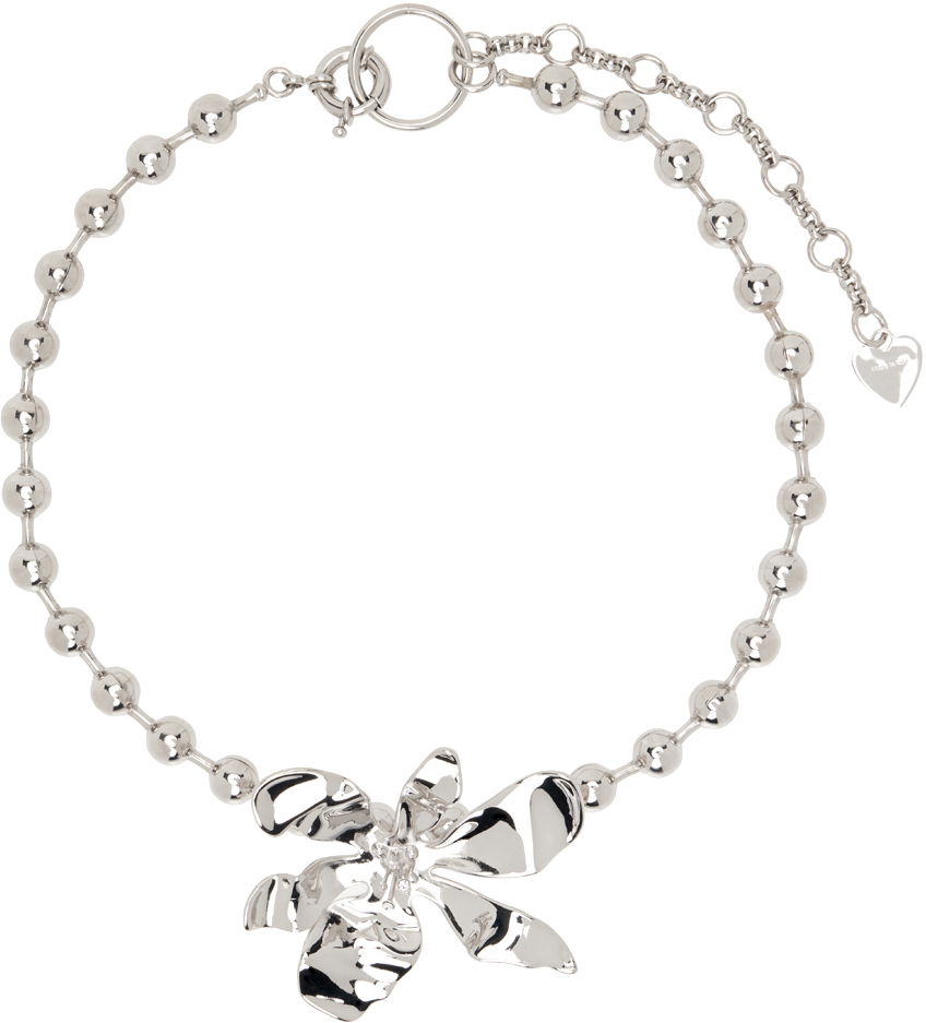 Halskæde Acne Studios Flower Pendant Beaded Chain Necklace Metalisk | C50442-, 0