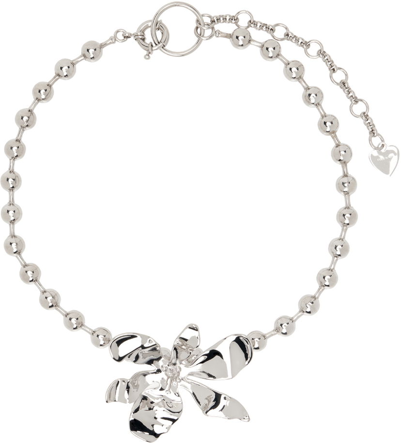 Halskæde Acne Studios Flower Pendant Beaded Chain Necklace Metalisk | C50442-