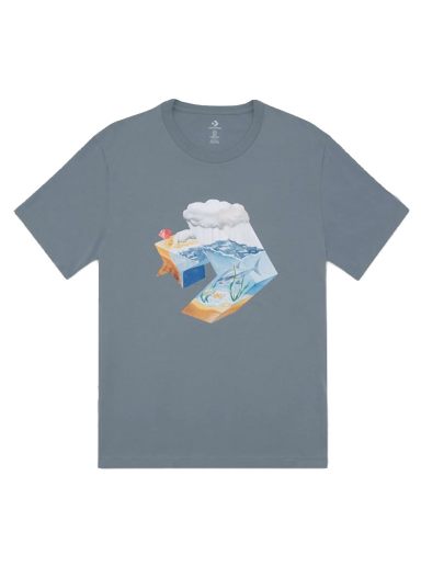 T-shirt Converse Star Chevron Ocean Tee Blå | 10024746-A03