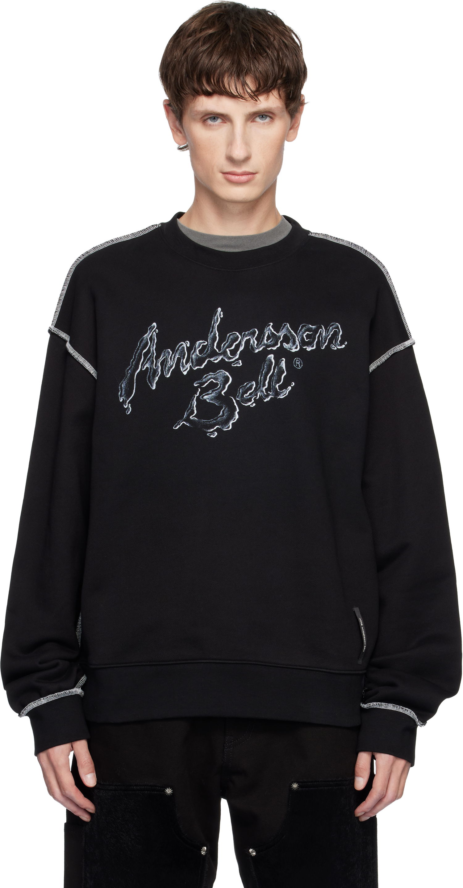 Sweatshirt Andersson Bell Andersson Bell Liquid Logo Sweatshirt Sort | atb1378u, 0