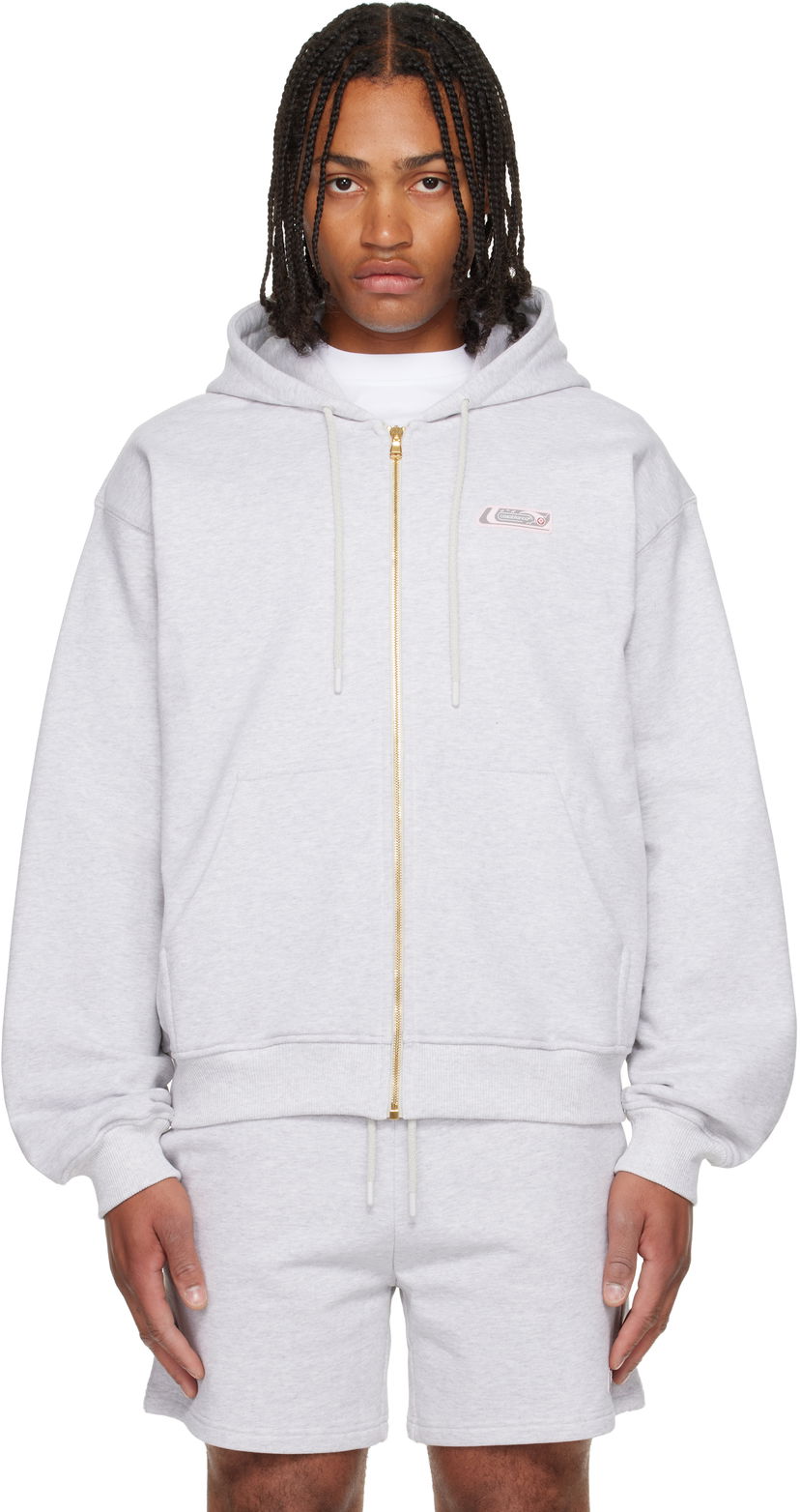 Sweatshirt Casablanca Classic Full Zip Hoodie Grå | M-AW25-JTP-408-01