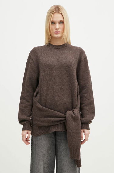 Sweater JW Anderson JW Anderson Draped Tie Front Jumper Brun | KW1263.YN0384.958, 0