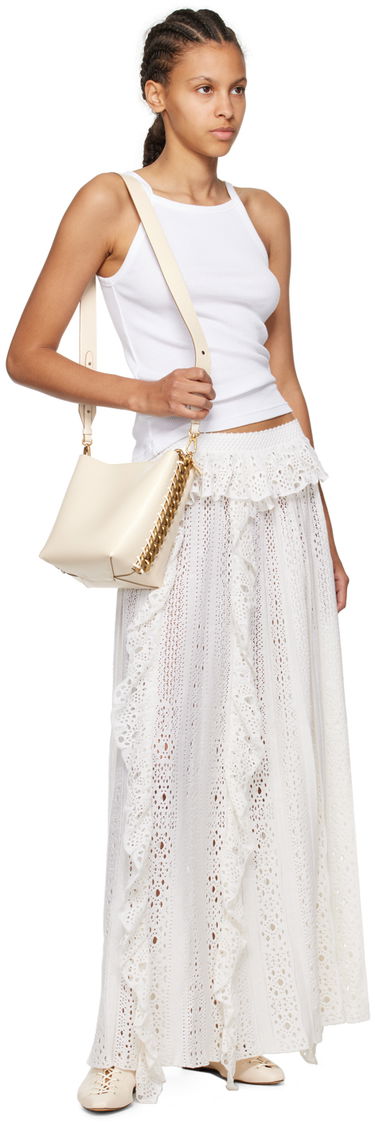 Skuldertaske Stella McCartney Bucket Bag With Chain Hvid | 7B0033W8839, 3