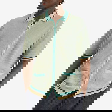 Polo skjorte BEAMS Zip Knit Polo Shirt Turkis | 3802-0045-156-70, 2