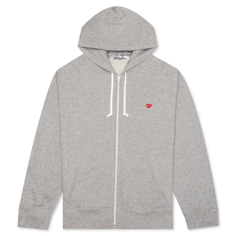 Sweatshirt Comme des Garçons Small Red Heart Zip Up Hoodie Grå | AZ-T312-051-1