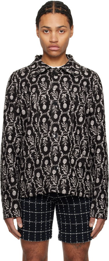 Jakke Anna Sui Anna Sui Sleeping Beauty Embroidered Faux-Suede Jacket Sort | M1125A31, 0