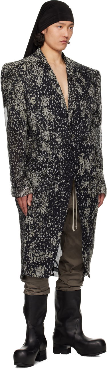 Frakker Rick Owens Rick Owens Hollywood Ricks Print Coat Sort | RU01E5931 SP1, 3