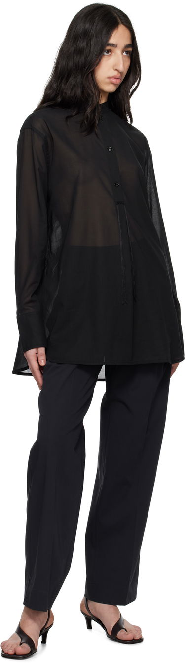 Skjorte TOTEME TOTEME Stand-Collar Sheer Shirt Sort | 252-WRT0427-FB0372, 3