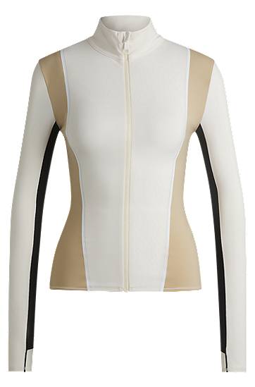 Sweatshirt BOSS Color-Block Stretch Zip-Up Active Jacket Hvid | 50540215, 0