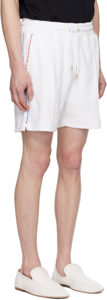 Shorts Casablanca Casablanca Monogram Jacquard Towelling Shorts Hvid | MPF25-JTR-271-01, 1