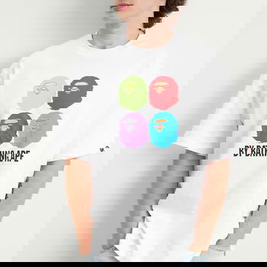 T-shirt BAPE Multi Ape Head T-Shirt Hvid | 001TEL801318M-WHT, 5