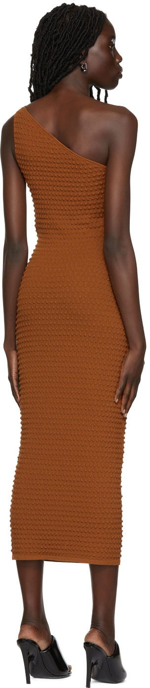 Kjole Helmut Lang Helmut Lang One Shoulder Textured Midi Dress Brun | M04HW704, 2