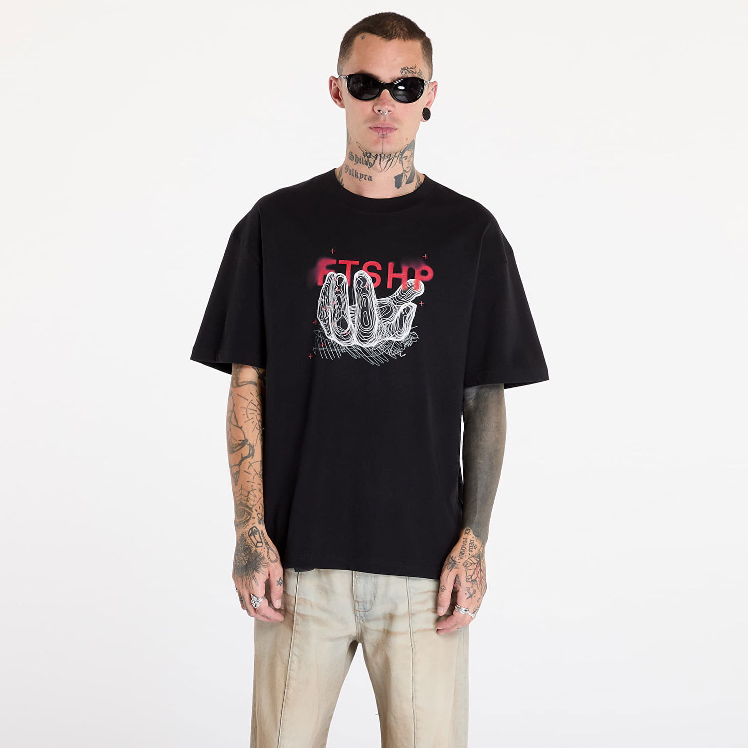 T-shirt Footshop FTSHP Handful T-Shirt UNISEX Black XS Sort | FTSHP_423, 0
