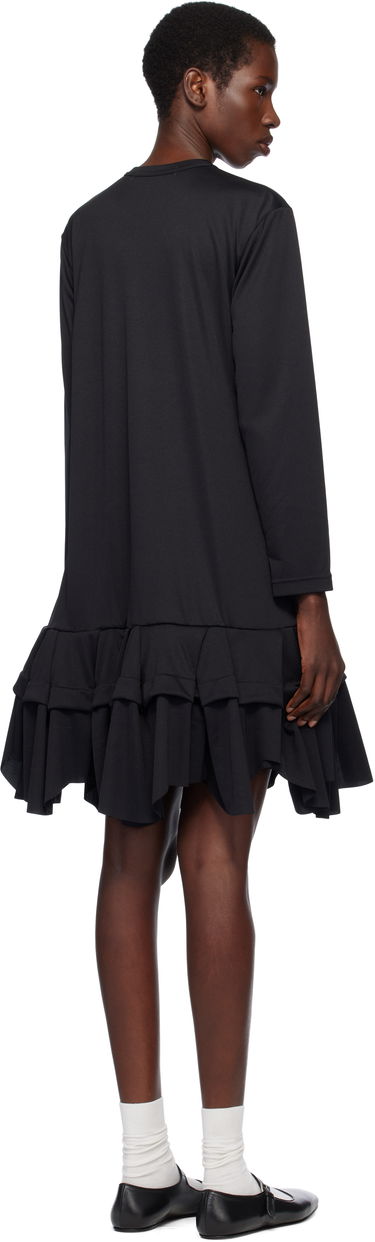 Kjole Comme des Garçons Comme des Garçons Midi Dress with Ruffles Sort | RO-T009-051-1, 2