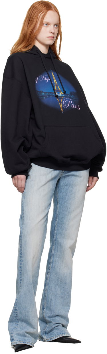 Sweatshirt VETEMENTS VETEMENTS 'Night In Paris' Oversized Hoodie Sort | UH76HD410B, 3