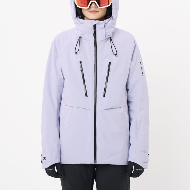 Jakke Salomon Brilliant Hooded Ski Jacket Lilla | LC2636300, 0