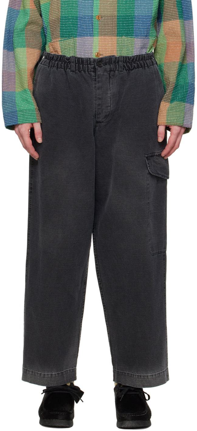 Cargo bukser YMC YMC Faded Cargo Trousers Sort | P4WAJ