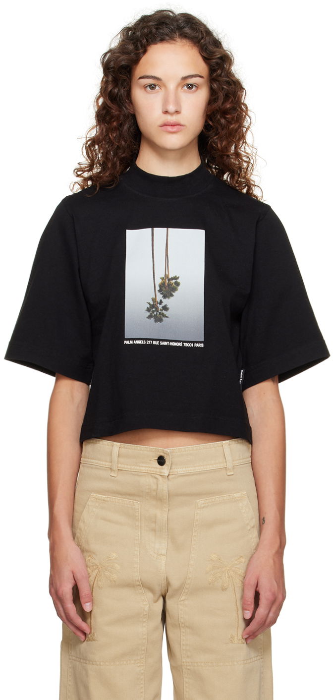 T-shirt Palm Angels Black Mirage Sort | PWAA020E23JER0011005