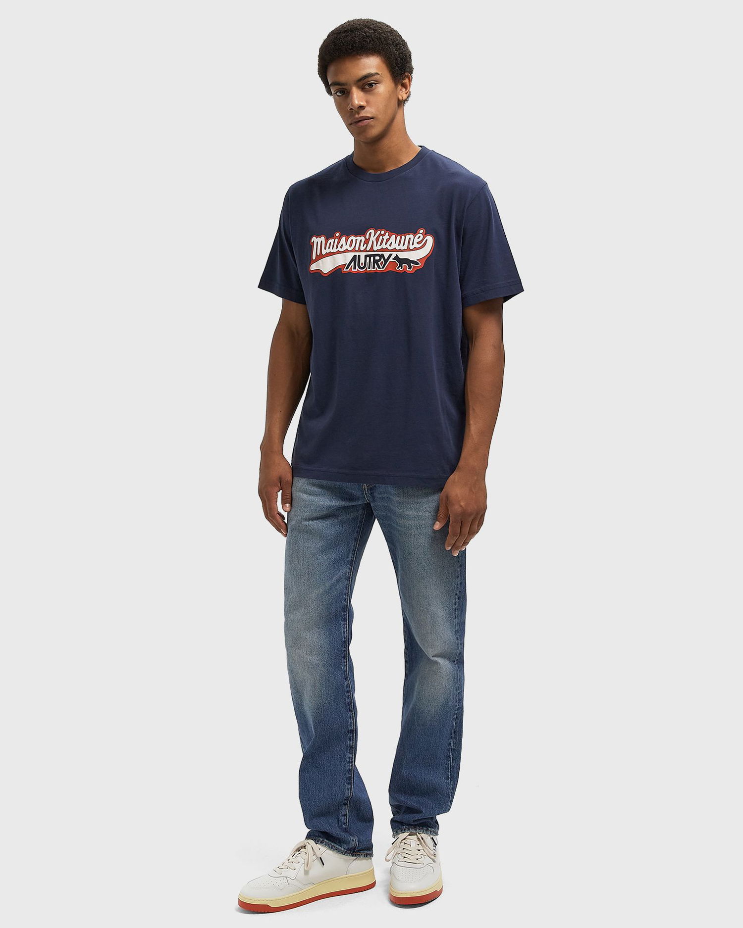 T-shirt Autry Autry Action Shoes x Maison Kitsuné T-Shirt Mørkeblå | TSPXMK2B, 1