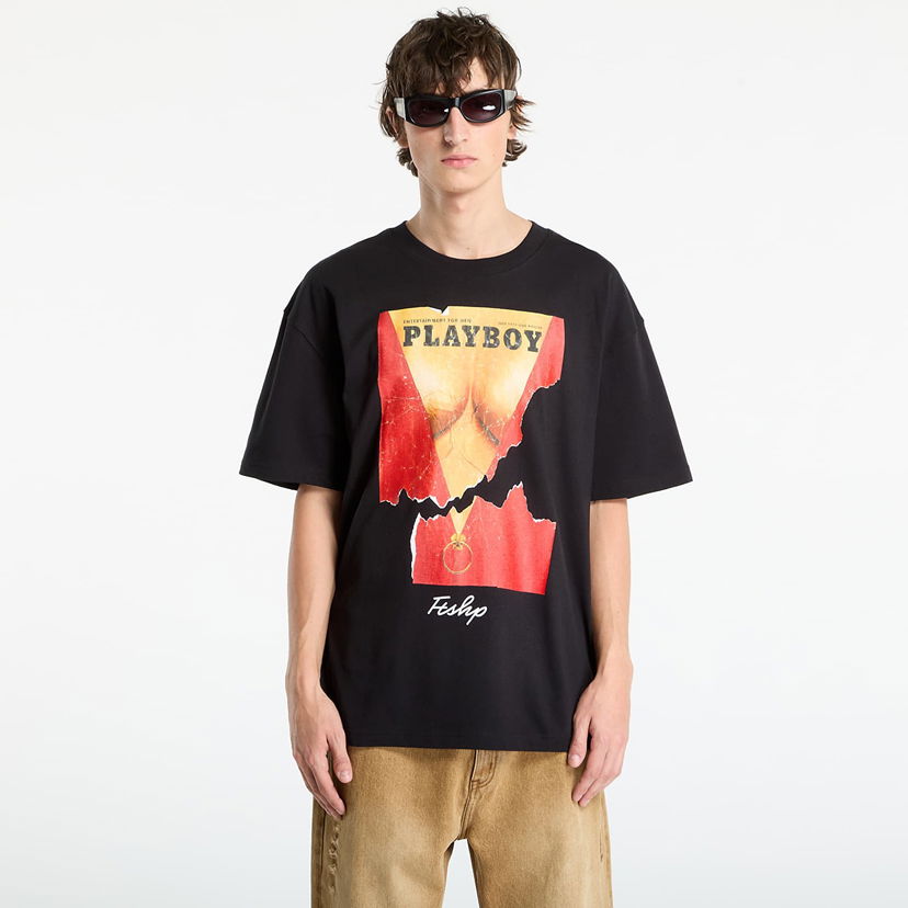 T-shirt Footshop Playboy x FTSHP Cover Tee 1973/7 UNISEX Black Sort | FTSHP_523