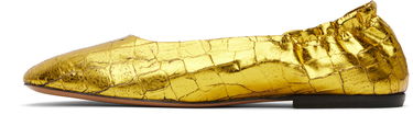 Kjole Dries Van Noten Dries Van Noten Metallic Ballerina Flats Gul | WS251-1376-208, 2
