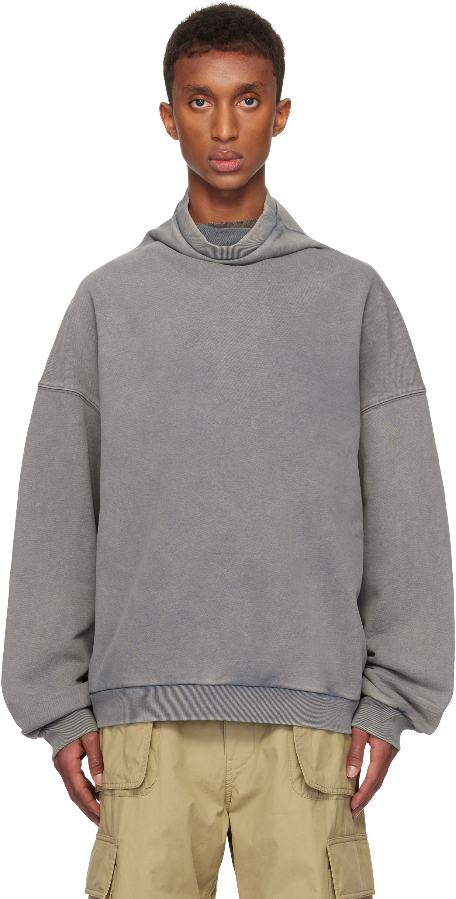 Sweater We11done We11done Standard Turtleneck Hoodie Grå | WD-TS3-24-731-U-CH, 0
