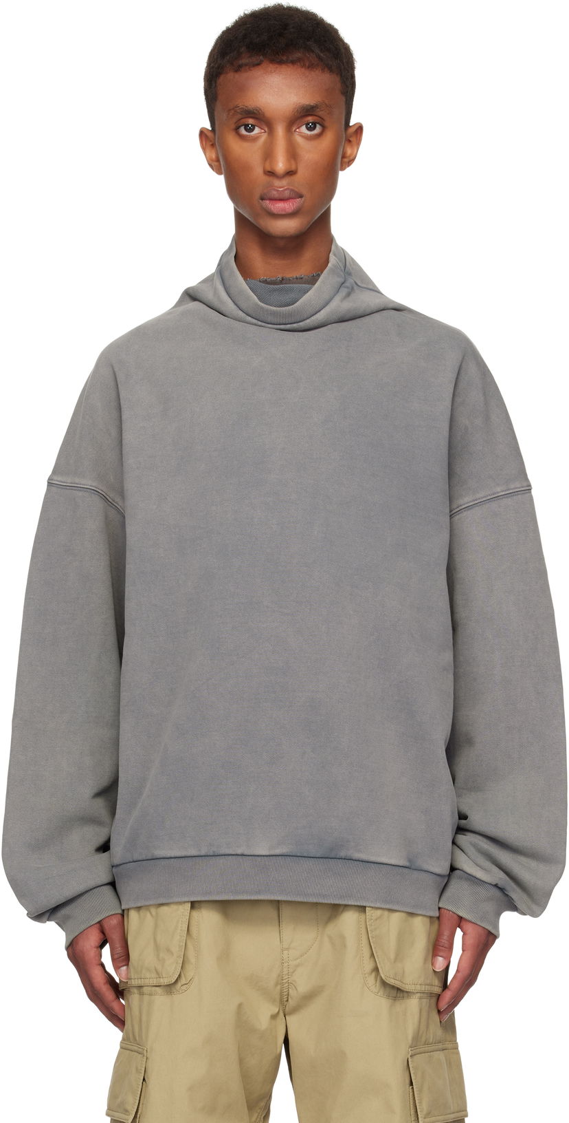 Sweater We11done We11done Standard Turtleneck Hoodie Grå | WD-TS3-24-731-U-CH
