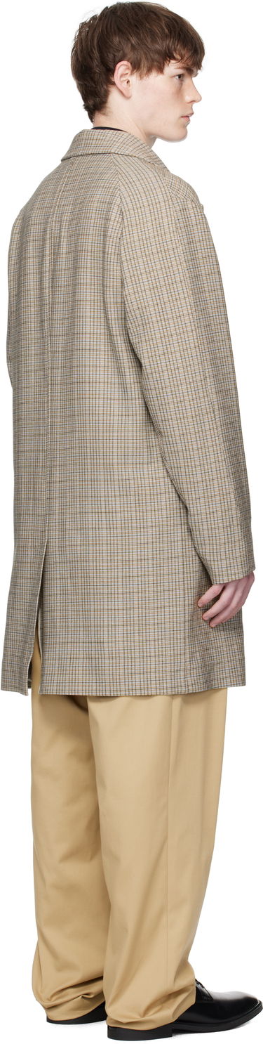 Frakker BOSS BOSS Classic-Fit Check Coat Beige | 50546039, 3