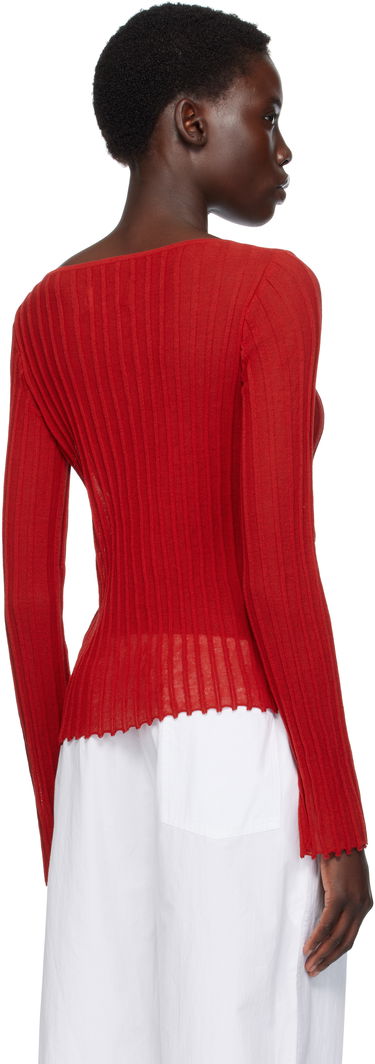 T-shirt Loulou de Saison Loulou de Saison Mabille Ribbed Knit Top Rød | MABILLE, 2