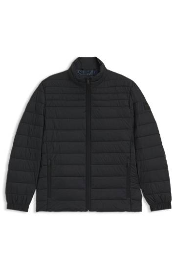 Puffer jakke BOSS Packable slim-fit jacket with water-repellent mixed quilting Sort | 50549252, 0