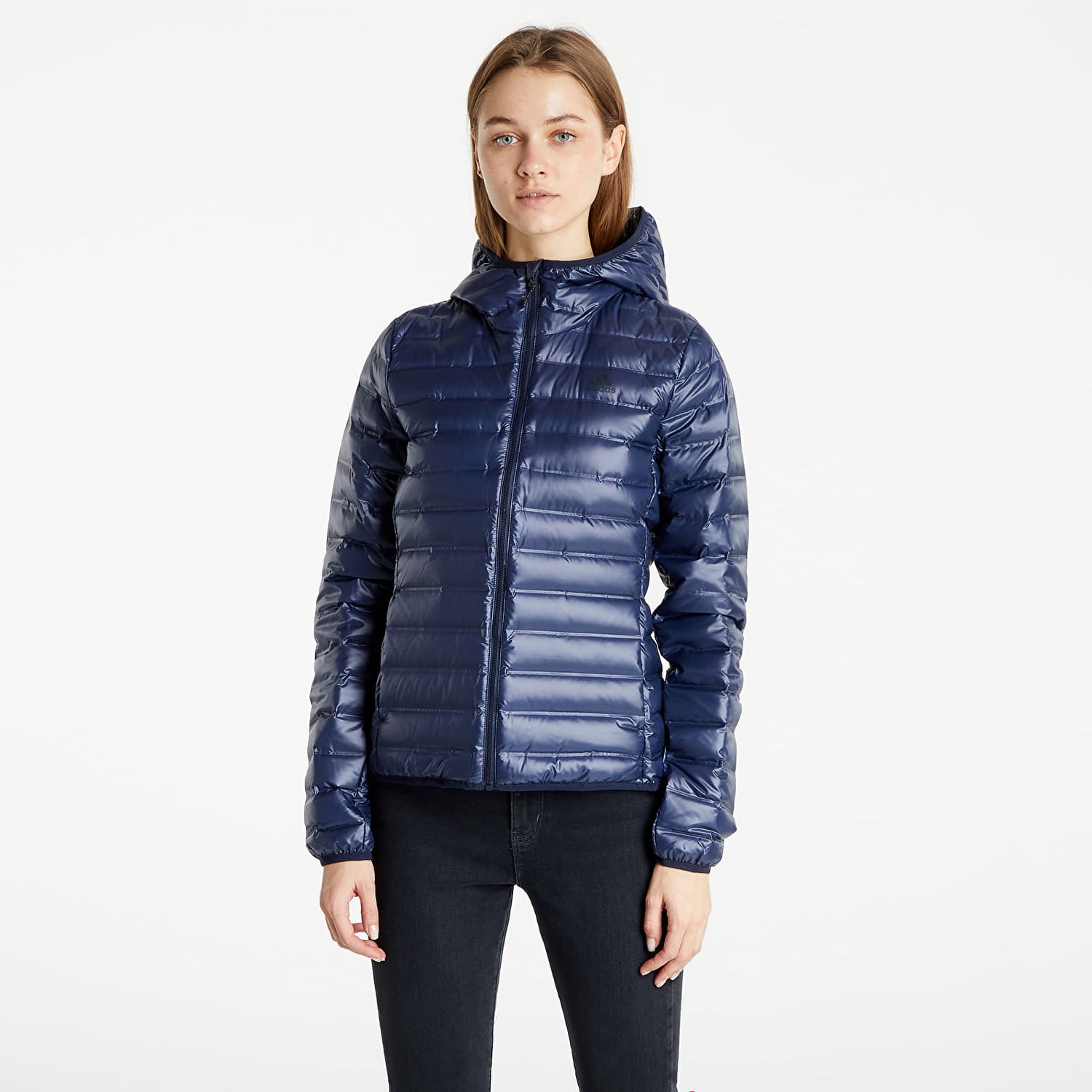 Puffer jakke adidas Performance Varilite Soft Hooded Mørkeblå | DX0779, 0