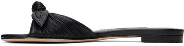 Tilbehør Manolo Blahnik Manolo Blahnik Lollo Knotted Leather Slides Sort | 224-1605, 2