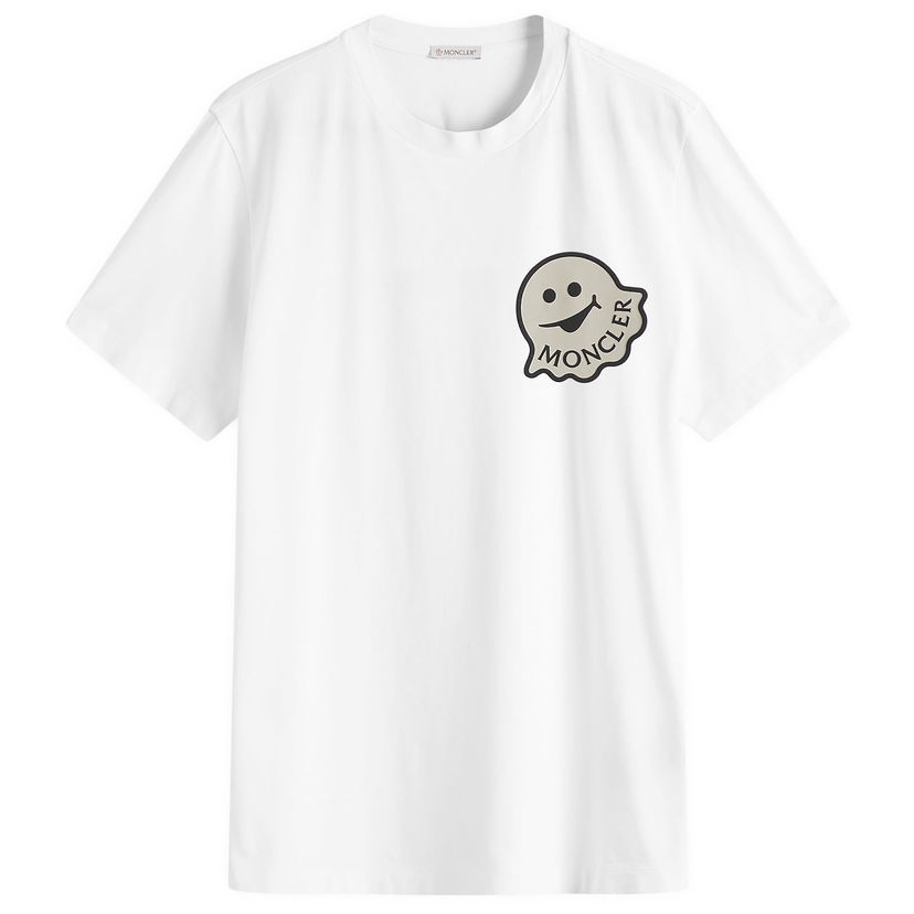 T-shirt Moncler Men's Cotton Jersey Ghost Logo T-Shirt Size Large Moncler Hvid | 8C000-18-89AJS-00A