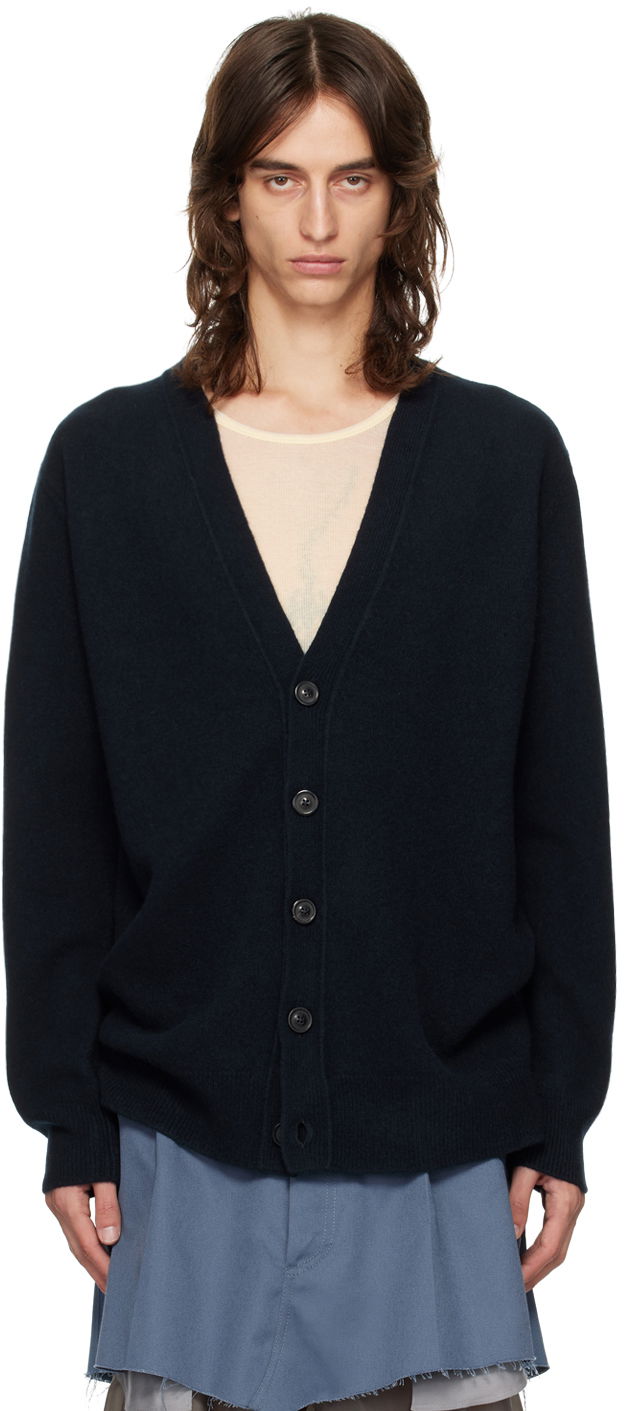 Sweater Maison Margiela Buttoned Cardigan Mørkeblå | S50HP0014 M13058