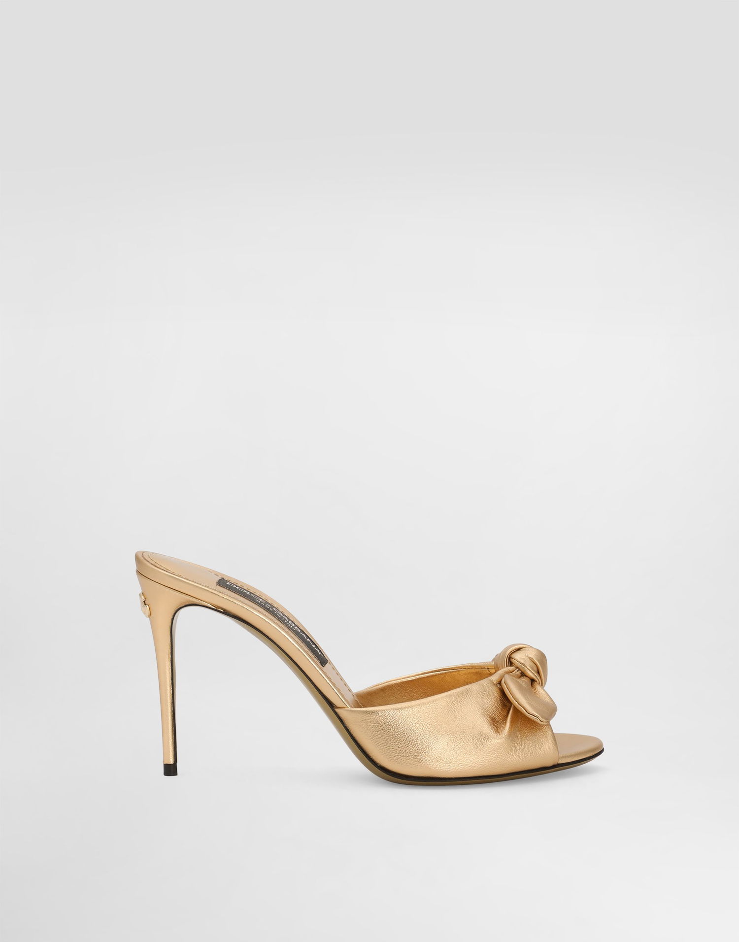 Tilbehør Dolce & Gabbana Dolce & Gabbana Nappa Leather Knotted Mule Heels Metalisk | CR1750A10168H945, 0