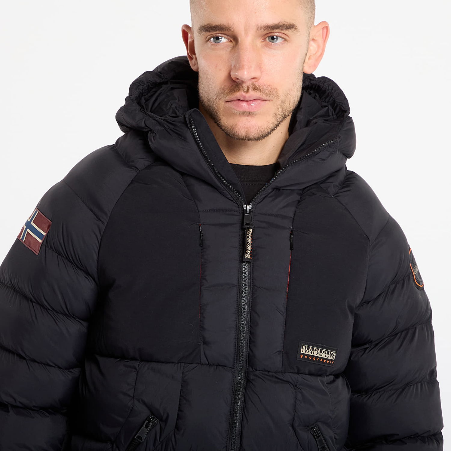 Puffer jakke Napapijri Hooded Puffer Jacket A-Moesa Puf Sort | NP0A4I1R0411, 1