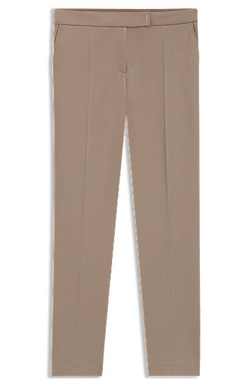 Bukser BOSS Slim-Fit Stretch Punto Milano Trousers Beige | 50541994, 0